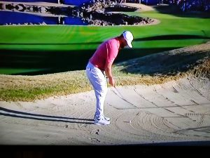Jon Rahm bunker 18 Amex 23
